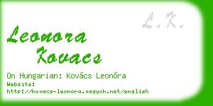 leonora kovacs business card